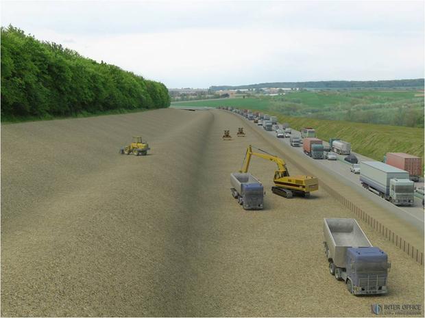 2. Bauphase: Der Verkehr rollt jetzt über die Behelfsspur 2. Bauphase: Der Verkehr rollt jetzt über die Behelfsspur