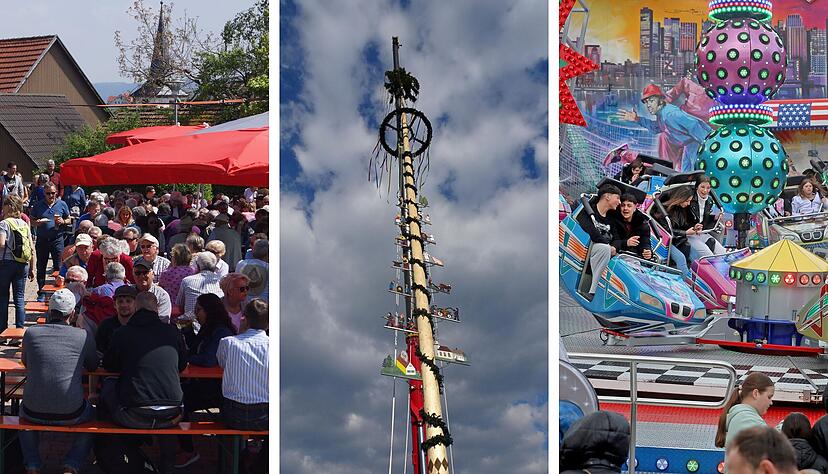 Ob Hocketse (von links), Maibaumstellen oder Rummel-Spaß: Am 1. Mai und am Vorabend finden zahlreiche Feste statt. Ob Hocketse (von links), Maibaumstellen oder Rummel-Spaß: Am 1. Mai und am Vorabend finden zahlreiche Feste statt.