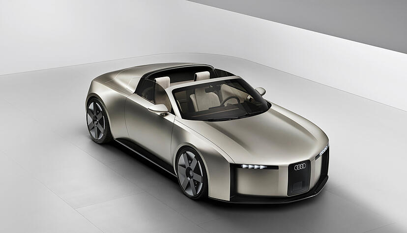 Der Audi Concept C kommt dem Serienmodell sehr nahe, heißt es aus der Designabteilung.  Auf den Markt kommt der Zweisitzer 2027.