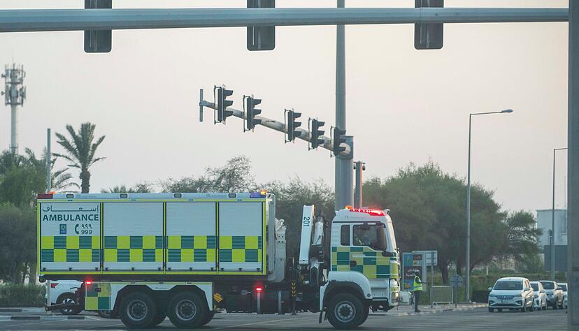 Ein Krankenwagen in der N&auml;he des israelischen Angriffsorts in Doha.