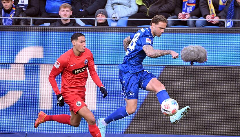 Agierte zuletzt nicht immer glücklich: KSC-Abwehrchef Marcel Franke Agierte zuletzt nicht immer glücklich: KSC-Abwehrchef Marcel Franke