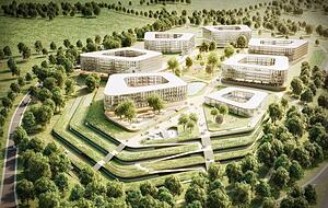 Viel Grün ist im Areal des Schwarz-Projekt-Campus geplant. Visualisierung: Schwarz-Gruppe Viel Grün ist im Areal des Schwarz-Projekt-Campus geplant. Visualisierung: Schwarz-Gruppe