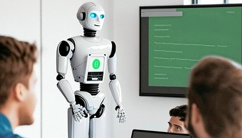 Dieses Bild hat der Digital Hub in Künzelsau von einer KI erstellen lassen. Die Kern-Vorgaben waren "Kurzbeschreibungen zur Betreiberfirma hfcon", "Chatbots" und "Interview mit einer KI". Das Thema rückt bei Firmenberatungen in den Fokus.
Foto : privat