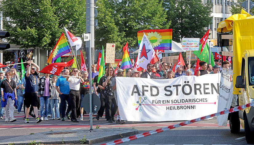 Das "Netzwerk gegen Rechts" lehnt mit Demonstrationen in der Heilbronner Innenstadt die Werte der AfD entschieden ab.