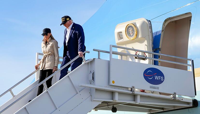 Trump kam mit seiner Frau Melania nach Kalifornien.