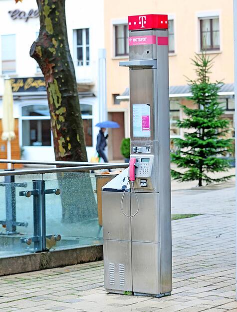 &Ouml;ffentlicher Freisprecher am Markt in Neckarsulm.