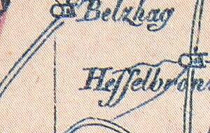 Auch auf dieser Karte von 1806 ist der Galgen in der Bildmitte eingezeichnet. Auch auf dieser Karte von 1806 ist der Galgen in der Bildmitte eingezeichnet.