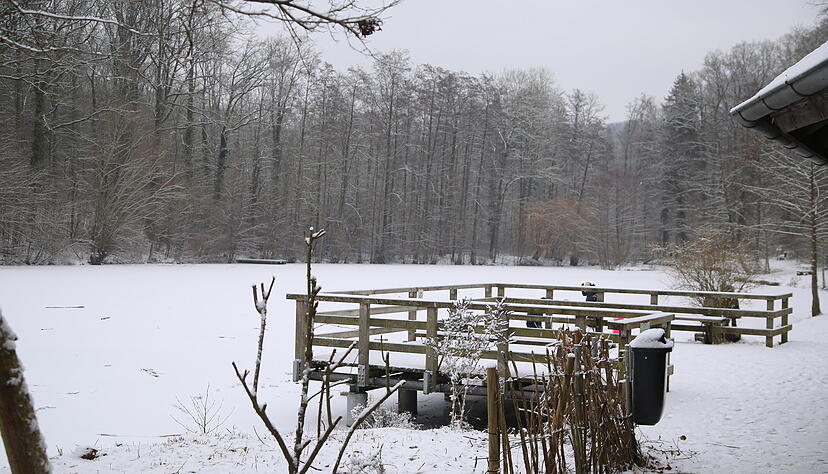 Im Wald zwischen Eppingen und Kleingartach liegt der J&auml;gersee. Abgesehen von einigen Spazierg&auml;nger ruhte der See gestern morgen still in der Landschaft