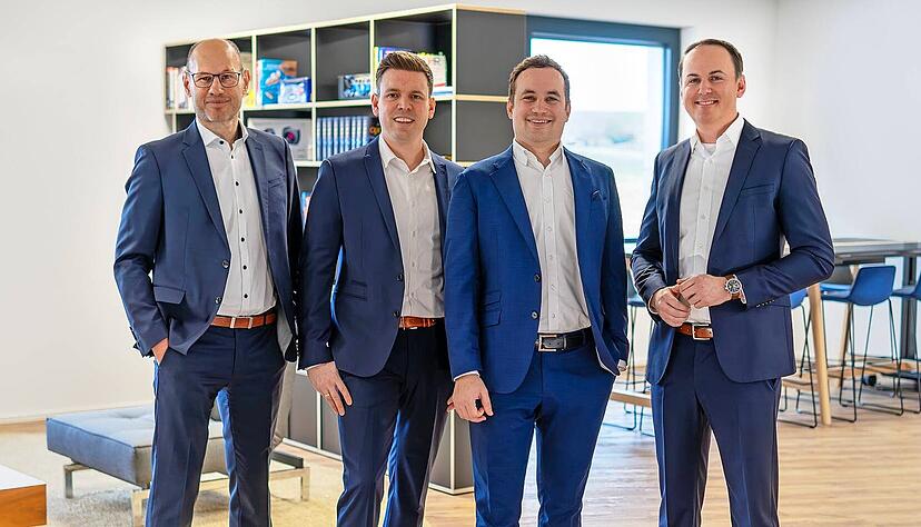 IDS-Gr&uuml;nder J&uuml;rgen Hartmann (von links) verl&auml;sst die Gesch&auml;ftsf&uuml;hrung seines Unternehmens. Weiterhin in der Gesch&auml;ftsf&uuml;hrung sind Alexander Lewinsky und Jan Hartmann sowie seit 1. Januar Michael Berger. Foto: IDS
