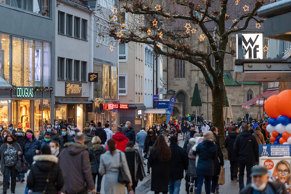 Heilbronner Fußgängerzone vor dem drohenden Lockdown Heilbronner Fußgängerzone vor dem drohenden Lockdown