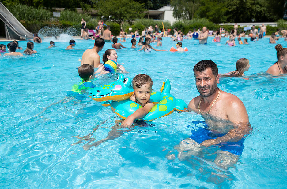 Hitze-Wochenende: Freibad Neckarhalde Heilbronn