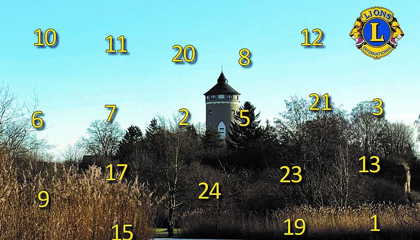 Das Titelfoto des Lions-Club-Adventskalenders Heilbronn zeigt den Wasserturm in Heilbronn-Böckingen. Das Titelfoto des Lions-Club-Adventskalenders Heilbronn zeigt den Wasserturm in Heilbronn-Böckingen.