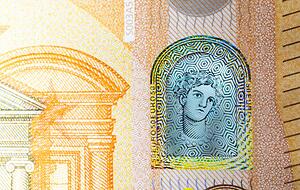 Ein durchsichtiges Fenster als Sicherheitsmerkmal. Ein durchsichtiges Fenster als Sicherheitsmerkmal.