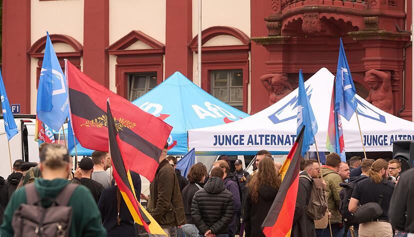 Auf dem Mannheimer Marktplatz findet auch eine Kundgebung der Jungen Alternative statt.