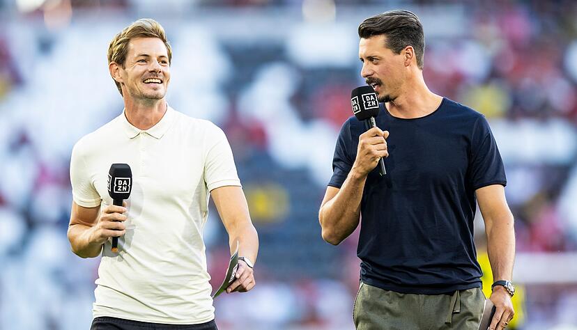 Moderator Alex Schlüter (l) hört bei DAZN auf.