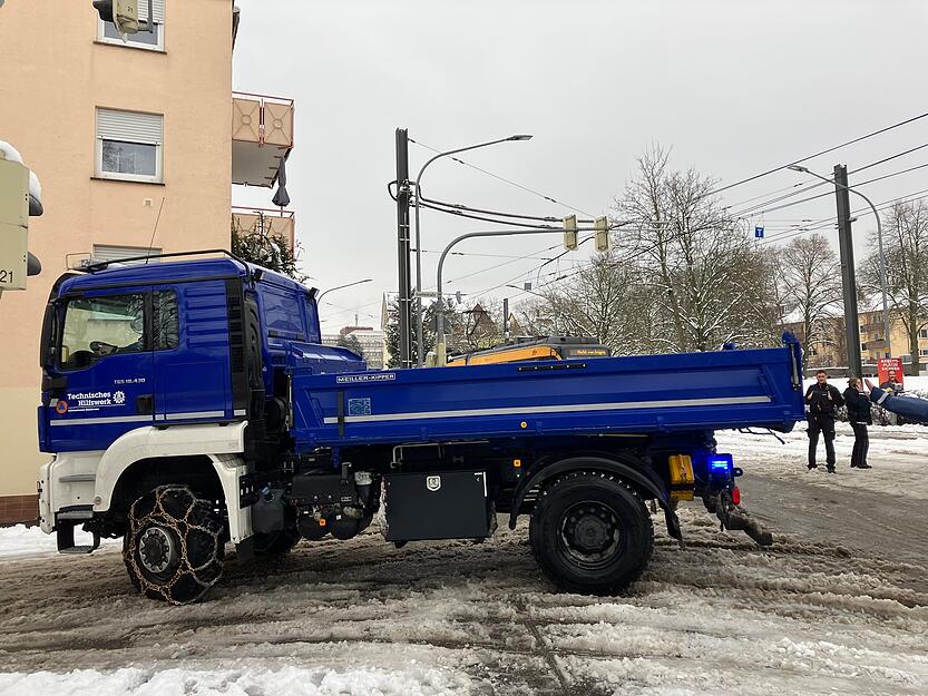 Das THW ist am Montagvormittag in Heilbronn im Einsatz.