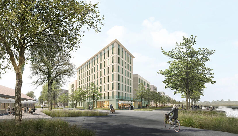 Im Neckarbogen soll ein großes Studentenheim gebaut werden. Der Entwurf des Büros Turkali Architekten aus Frankfurt/Main muss laut Gemeinderat noch nachgebessert werden.