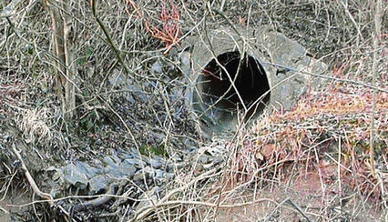 In diesem Entw&auml;sserungsrohr wurde die Leiche gefunden.