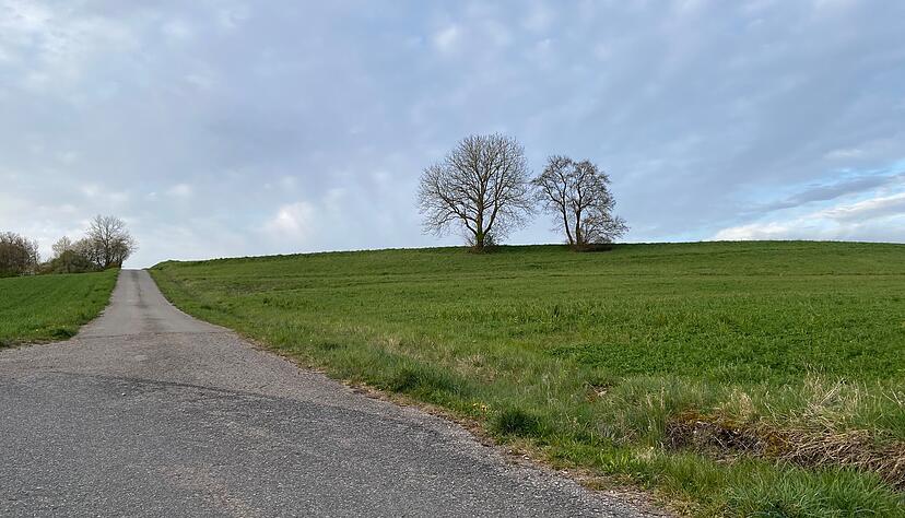 Hinter der Wohnbebauung im Widderner Teilort Unterkessach soll ein gro&szlig;er Solarpark entstehen.
