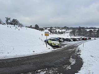 Am Schlittenbuckel beim Friedhof in W&uuml;stenrot-Busch ist am Sonntag, 11. Januar, einiges los.