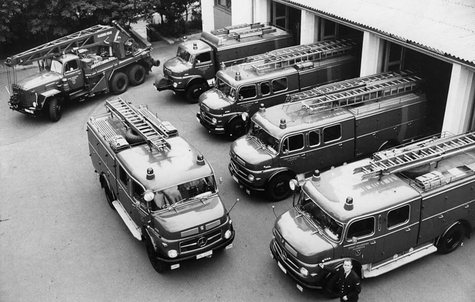 1966: Die Heilbronner Feuerwehr ist vorbildlich ausgestattet.