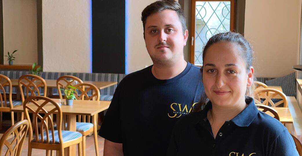 Mike Väth und seine Verlobte Alisa Jochum sind die  neuen Pächter der Gastronomie in der Burg Hohenbeilstein.