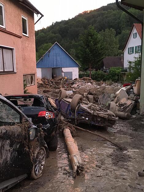 Aufräumarbeiten Braunsbach 31.05.2016