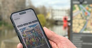 Die Veranstaltungs- und News-App, die Mark Siller für Heilbronn entwickelt hat. Programmiert wurde sie im Rahmen eines Studentenprojekts.
Foto: Christian Gleichauf