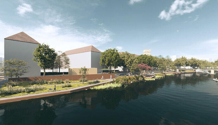 Als "einen Gewinn f&uuml;r ganz Heilbronn" sieht Oberb&uuml;rgermeister Harry Mergel die neuen Neckartreppen.