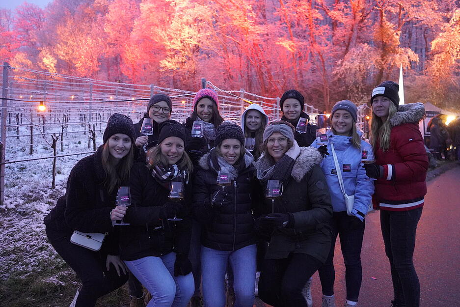 Bretzfelder Rebenglühen 2022 bei Schnee in Siebeneich