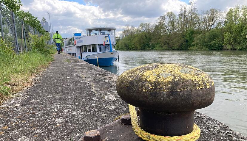 Gut festgemacht bei Remseck: Die Neckarperle wird untersucht. Foto: Simon Gajer