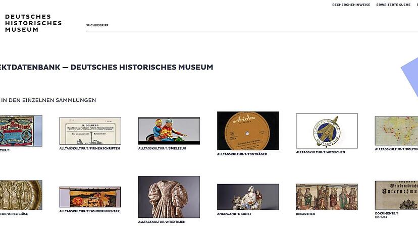 In der Online-Ausstellung des Deutschen Historischen Museums sind inzwischen mehr als 780.000 Objekte digital erfasst. Die Datenbank wird laufend erweitert.