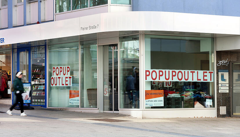 Pop-up-Gesch&auml;fte wie das Popoutlet in der Fleiner Stra&szlig;e bereicherten 2025 kurzzeitig den Handel in Heilbronn. Andere H&auml;ndler kamen dauerhaft in die Stadt.