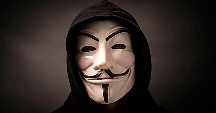Das Symbol der Anonymous-Gruppierung. Sie möchten unerkannt bleiben. Wie viele es sind und woher sie kommen, ist oftmals unbekannt.