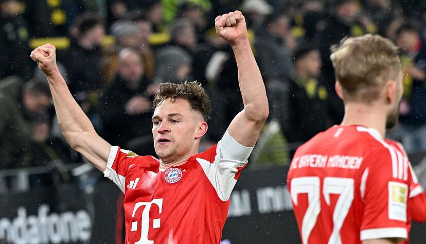 Sie sind halt die St&auml;rksten, die M&uuml;nchner (hier Matchwinner Joshua Kimmich beim 3:2 in Dortmund).