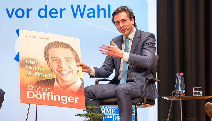 Sören Döffinger, hier beim HZ-Wahlforum, wurde in Mulfingen zum Bürgermeister gewählt. Damit ist er der jüngste hauptamtliche Rathaus-Chef. Sören Döffinger, hier beim HZ-Wahlforum, wurde in Mulfingen zum Bürgermeister gewählt. Damit ist er der jüngste hauptamtliche Rathaus-Chef.
