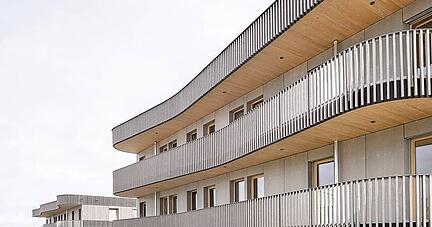 Die Fassade der drei Hoffnungshäuser will und wird auffallen, versprechen Architekt und Projektleiter.
Foto: andoffice/David Frank