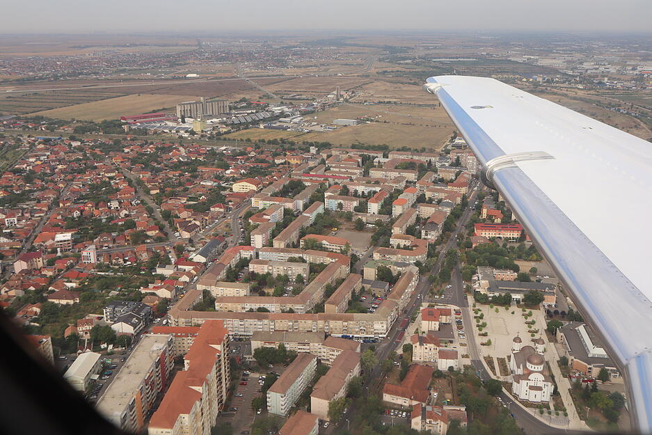 Landeanflug auf Oradea.