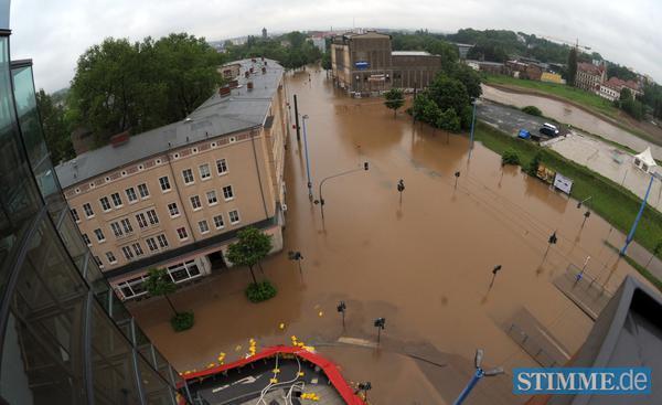 Land unter heißt es auch im Zentrum von Chemnitz (Sachsen).