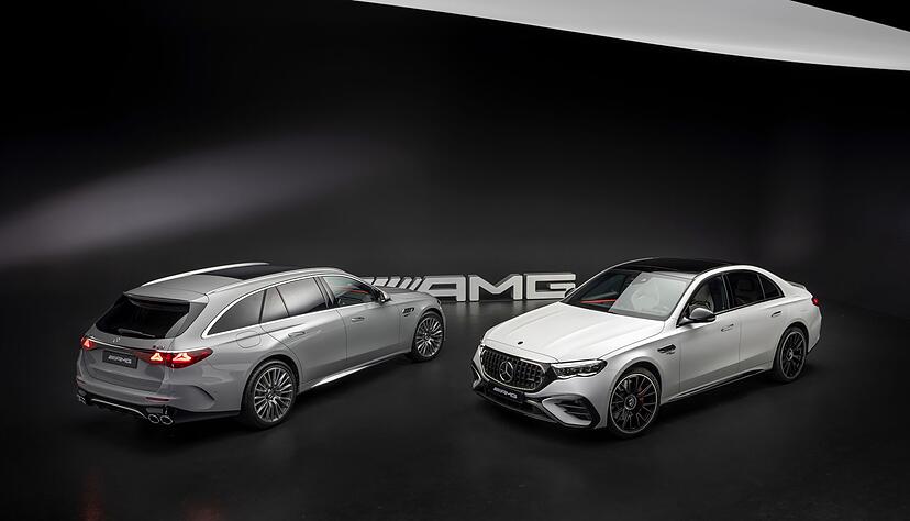 Kombi (l.) und Limousine mit Plug-in-Antrieb: Mercedes bringt die neue E-Klasse im Sommer wieder als AMG-Modell in den Handel. Kombi (l.) und Limousine mit Plug-in-Antrieb: Mercedes bringt die neue E-Klasse im Sommer wieder als AMG-Modell in den Handel.