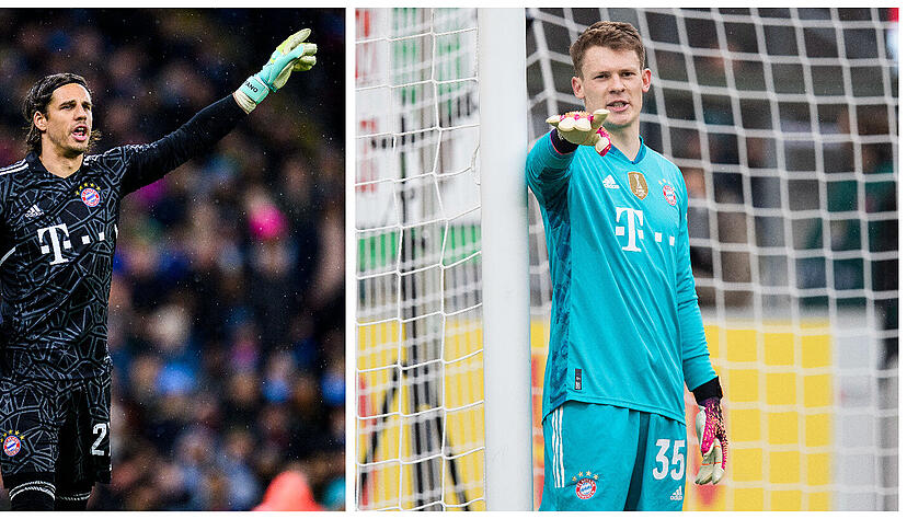 Yann Sommer (links) spielte zuletzt, Alexander Nübel schon länger nicht mehr im Trikot des FC Bayern. Fotos: Archiv/dpa Yann Sommer (links) spielte zuletzt, Alexander Nübel schon länger nicht mehr im Trikot des FC Bayern. Fotos: Archiv/dpa