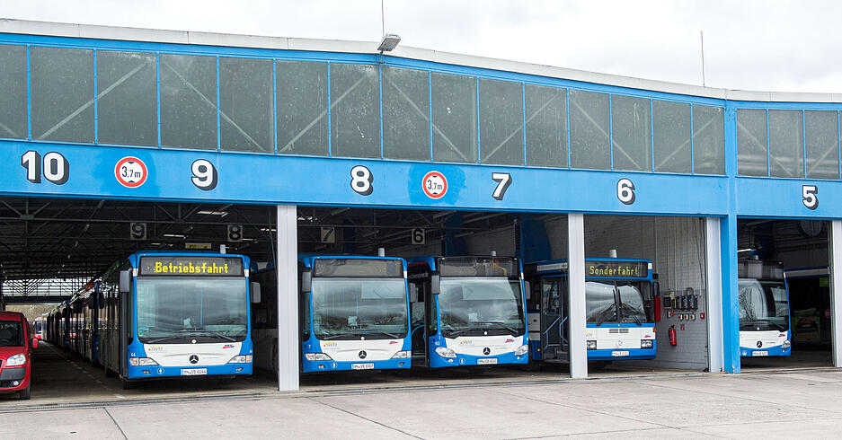 Verdi-Streik im Bus-Depot