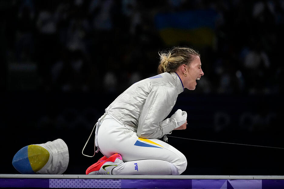 Im Einzelwettbewerb der Damen mit dem Säbel holt die Ukrainerin Olha Charlan Bronze.