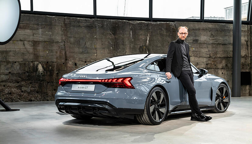 Blick zur&uuml;ck ins Jahr 2021: F&uuml;r Marc Lichte ist der E-Tron GT nach wie vor &bdquo;das sch&ouml;nte Auto, das ich je gezeichnet habe&ldquo;. Produziert wird der Wagen in Heilbronn.