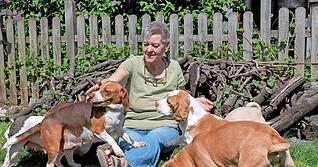 Petra Meißner-Bleckmann ist die Chefin im Rudel aus Beagles, Puggles und Möpsen. Petra Meißner-Bleckmann ist die Chefin im Rudel aus Beagles, Puggles und Möpsen.