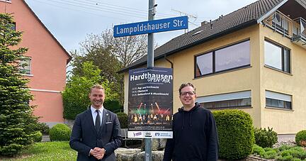 Thomas Einfalt (links) und Martin Renner hatten die Idee f&uuml;r das Hardthausen-OpenAir auf der Kocherwiese in Gochsen.
Foto: Katharina M&uuml;ller