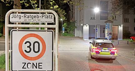 Alltag am J&ouml;rg-Ratgeb-Platz in Heilbronn-Sontheim. Ein Polizeiauto ist vor Ort, weil sich Anwohner &uuml;ber L&auml;rmbel&auml;stigungen beschweren.
Foto: Ralf Seidel