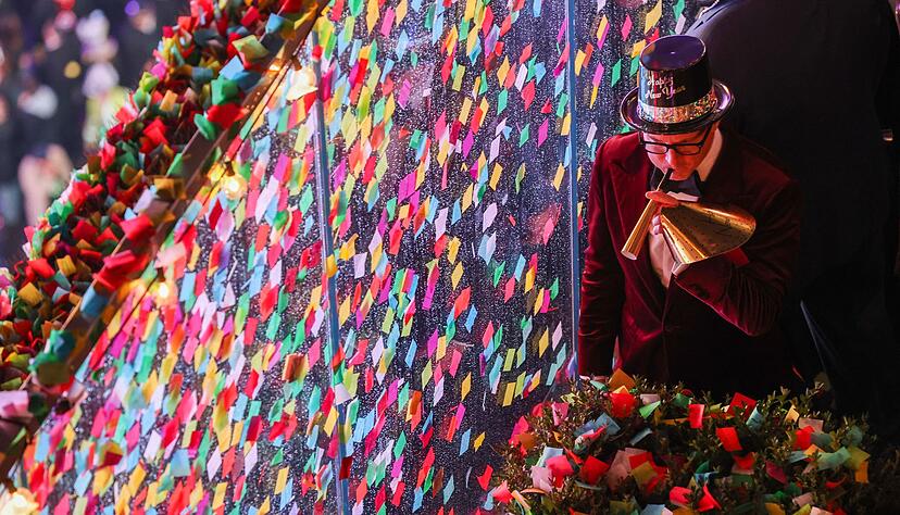 Ein Meer aus Konfetti auf dem Times Square.