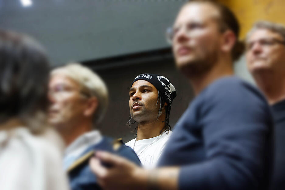 Besonderer Gast bei den Crailsheim Merlins: Serge Gnabry.