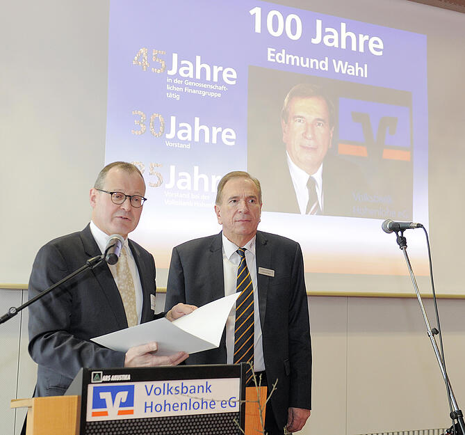 Volksbank Hohenlohe: Verabschiedung des Vorstandsvorsitzenden Edmund Wahl Volksbank Hohenlohe: Verabschiedung des Vorstandsvorsitzenden Edmund Wahl